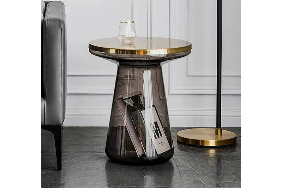 glass table top side table